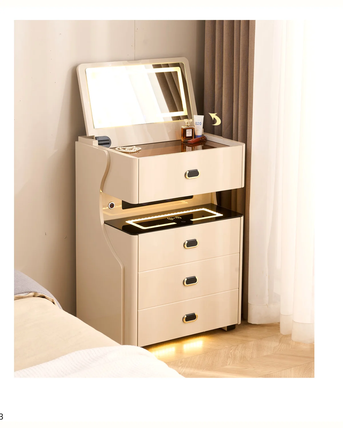 45,5 cm Open-Shelf Smart Vanity Cabinet