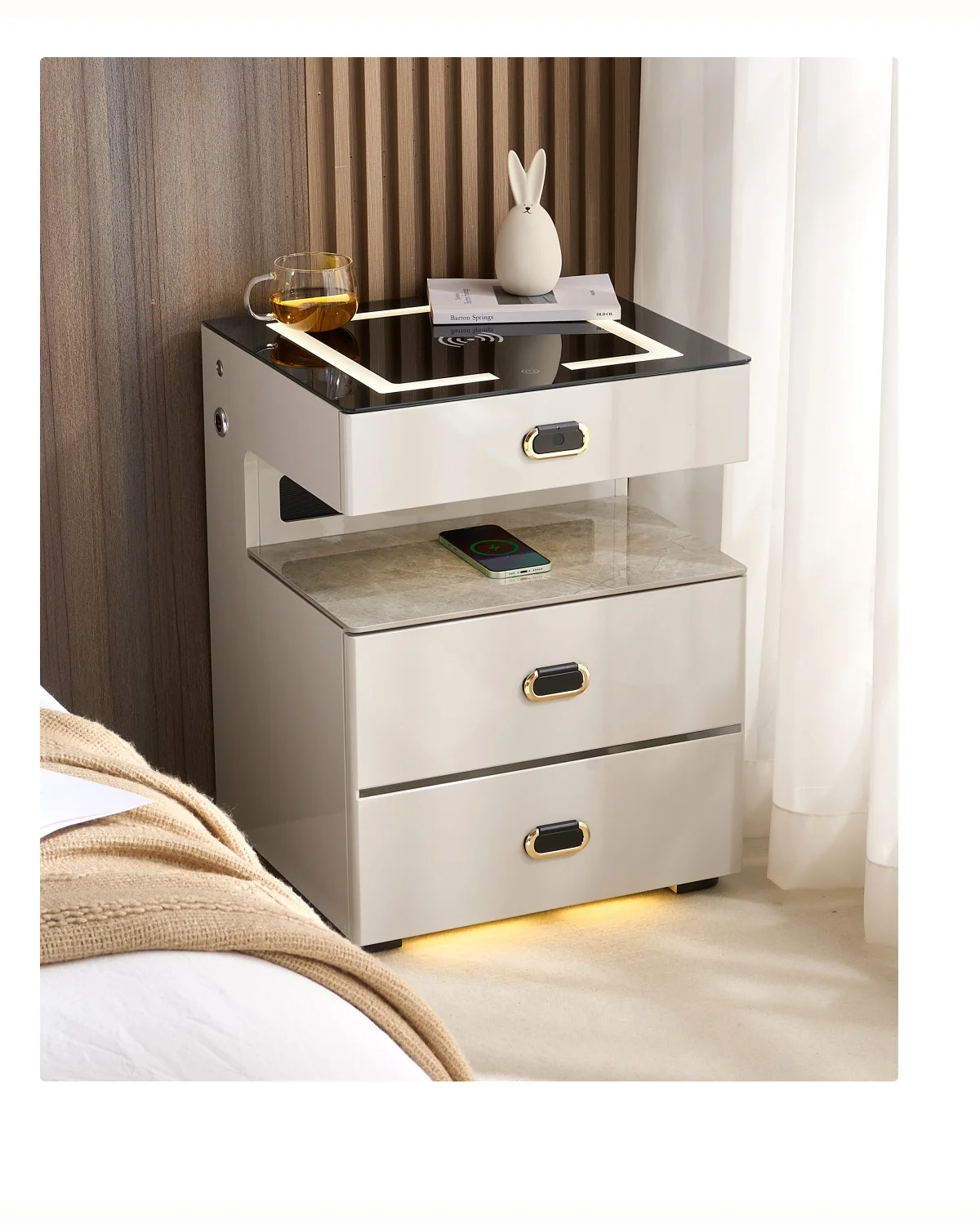 41,5/45 cm Smart-Nachttisch mit offenem Fach